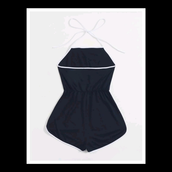 💋LETTER GRAPHIC SELF TIE HALTER ROMPER!!! - Picture 2 of 14